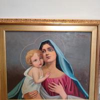 Dipinto ad olio Madonna con bambino