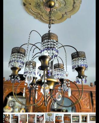 2 SPLENDIDI LAMPADARI IN CRISTALLO VINTAGE