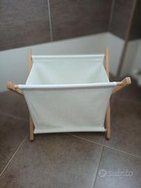 Portariviste in legno e tessuto stile nordico
