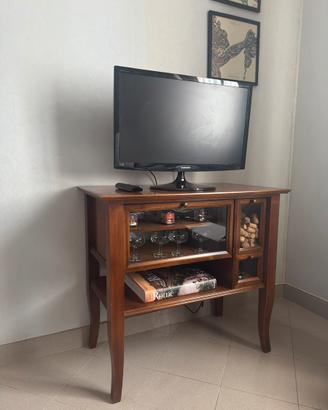 Mobiletto in legno 2 cassetti 1 anta TV