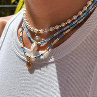 Set 3 collane estive perline conchiglie e charm
