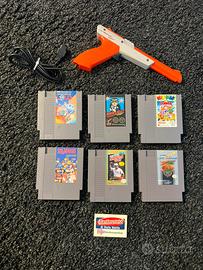 LOTTO 6 GIOCHI + ZAPPER NINTENDO NES ITA