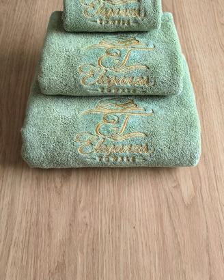 SET 3 PEZZI ASCIUGAMANI 100% COTONE