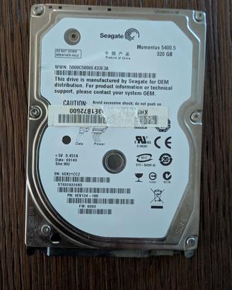 Hard Disk Seagate Momentus 5400.5 320GB 2,5” SATA