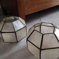 paralumi in madreperla e ottone originali anni 60
