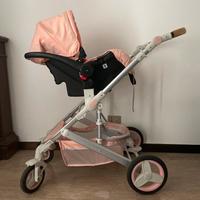 Trio passeggino rosa neonato