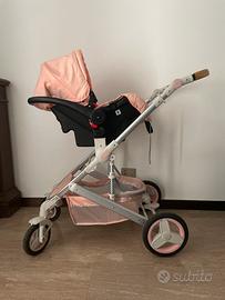 Trio passeggino rosa neonato