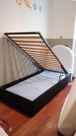 Letto singolo large con contenitore e materasso