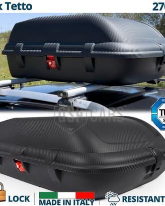 Box Tetto Auto Baule da Viaggio PORTABAGAGLI 270Lt