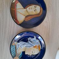 piattini ceramica dipinti a mano E.Mari Urbino
