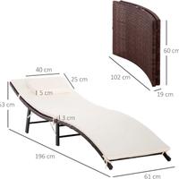 Outsunny Sdraio Lettino da Giardino Ergonomica