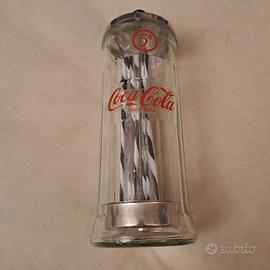 Dispenser vintage per cannucce firmato Coca-Cola.