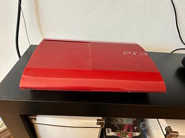 PS3 superslim RED 330gb, 2 controller + 7 giochi