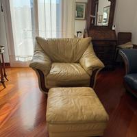 Poltrona in pelle senape