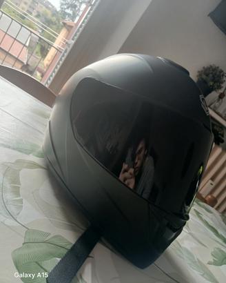 casco moto nero opaco