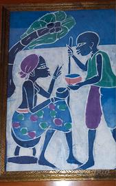 quadro africano tecnica olio su tela 