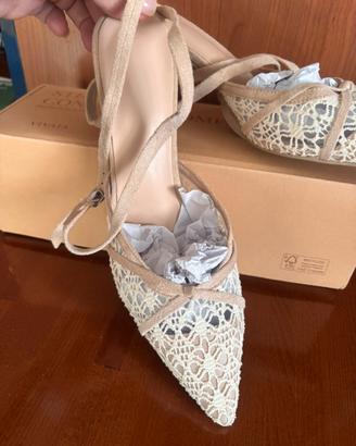 Sandali camoscio e pizzo