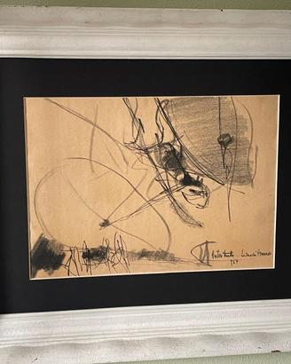 quadro disegno astratto del 1957 firmato Lazzaroni