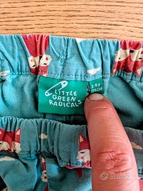 pantaloni little green radicals volpi 3-4 anni