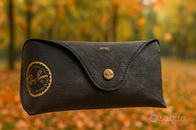 Custodia originale Ray-Ban nera rigida con logo