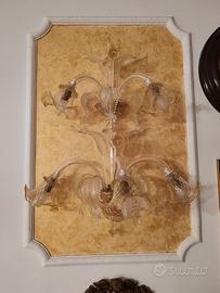 Lampadario e applique in vetro di Murano