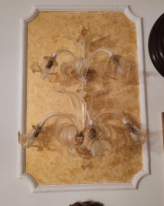 Lampadario e applique in vetro di Murano