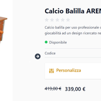 Biliardino NG Arena pro aste telescopiche
