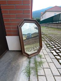 Specchio Ottagonale Vintage in Legno