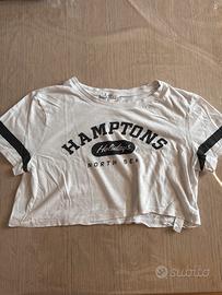 Maglia croppata Oversize bianca con scritta