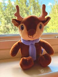 Peluche Renna Milka con Sciarpa Viola