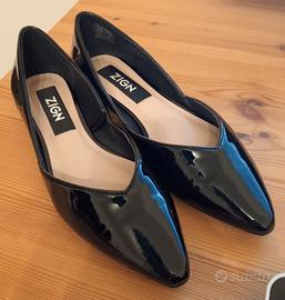 ZIGN LEATHER Ballerine Patent Black Taglia.37