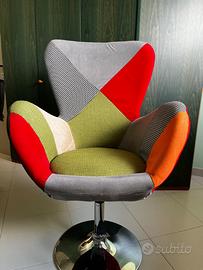 Poltrona girevole patchwork – stile moderno