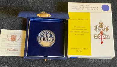 Vaticano 500 Lire 70* anniv. fond. 29/99 Argento