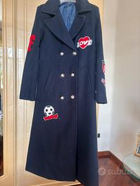 Caldo e morbido cappotto donna con patch taglia S