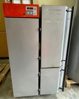 Caldaia legna + gasolaio + boiler + termosifoni