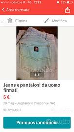 Jeans e pantaloni da uomo firmati originali