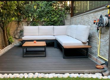 Divano giardino angolare componibile