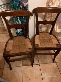  sedie antiche impagliate