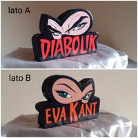 Creazione in legno omaggio a Diabolik e Eva Kant 
