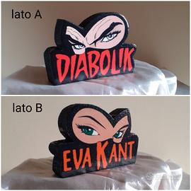 Creazione in legno omaggio a Diabolik e Eva Kant 