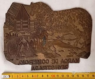 VECCHIO ANTICO TIMBRO MATRICE CLICHE' PER STAMPA