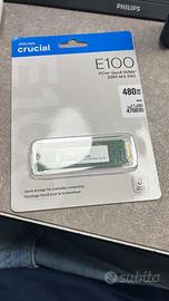 Crucial E100 480GB PCIe Gen4 NVMe M.2 SSD Interno 
