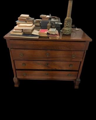 como cassettone impero  noce piano legno 800