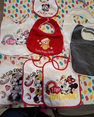 set da 8 bavaglini pappa neonato varie tipologie