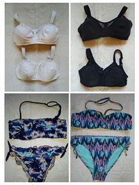 2 reggiseni bianchi+2 neri Bonprix Tg 85D+ Bikini