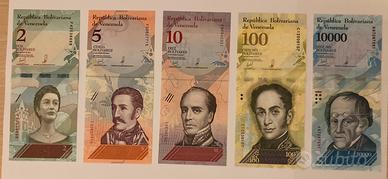 Venezuela -banconote 2,5,10,100mil,10000 bolivares