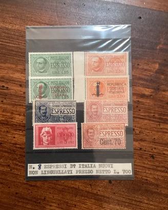 Lotto 8 Francobolli Espresso rari 1944
