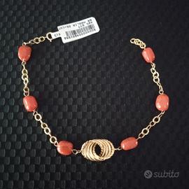 Bracciale in oro giallo 18k con Corallo 