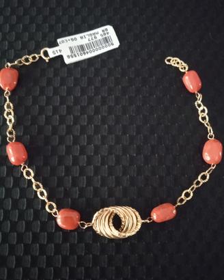 Bracciale in oro giallo 18k con Corallo 
