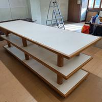 Tavolo robusto con piano antigraffio 90x280x90